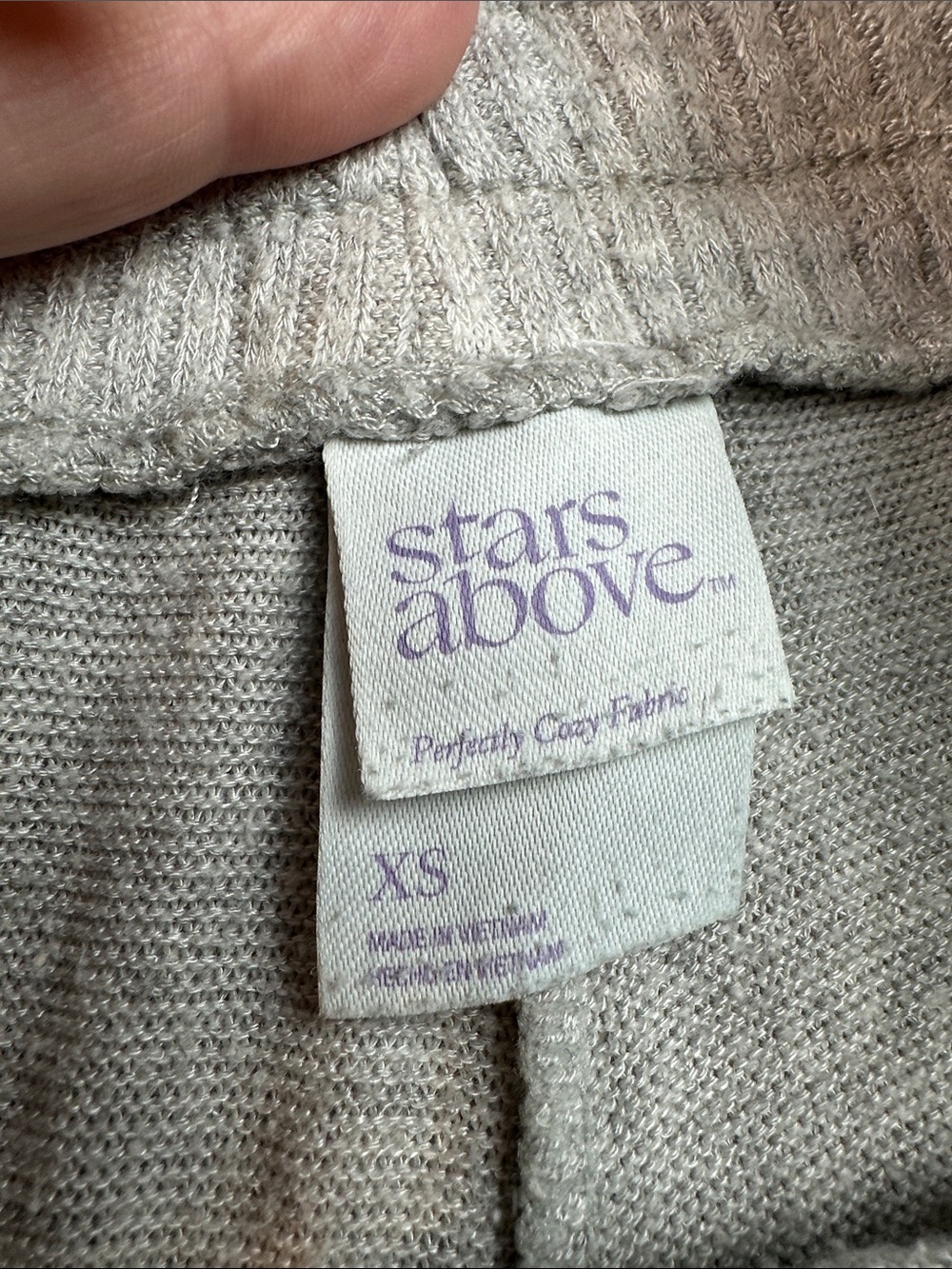Stars Above Cozy Shorts Light Gray Knit Drawstring Lounge Pockets Size XS - Picture 2 of 6